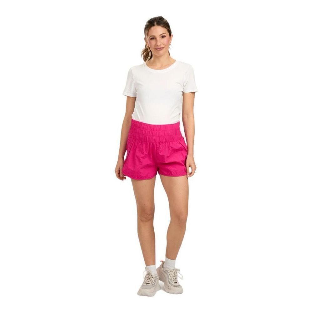 Womens New In High Waisted Weekend Active Magenta Shorts - Sz L